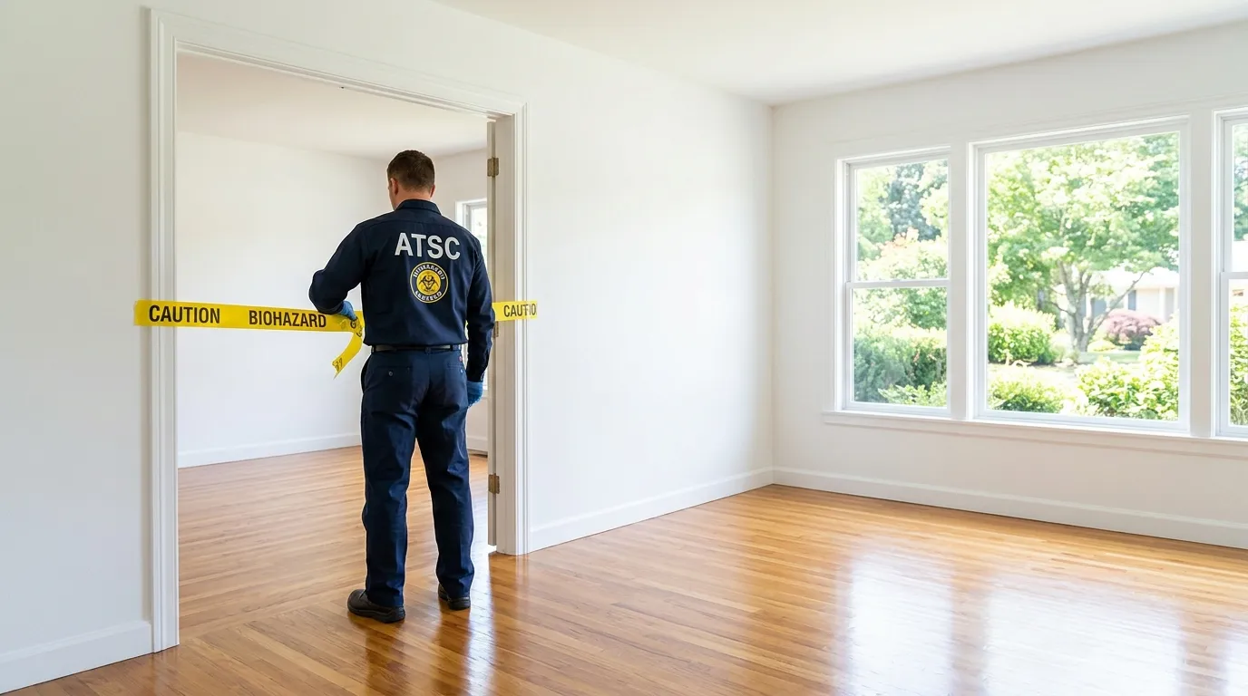Certified biohazard cleanup crew performing Decomposition Cleanup in Old City